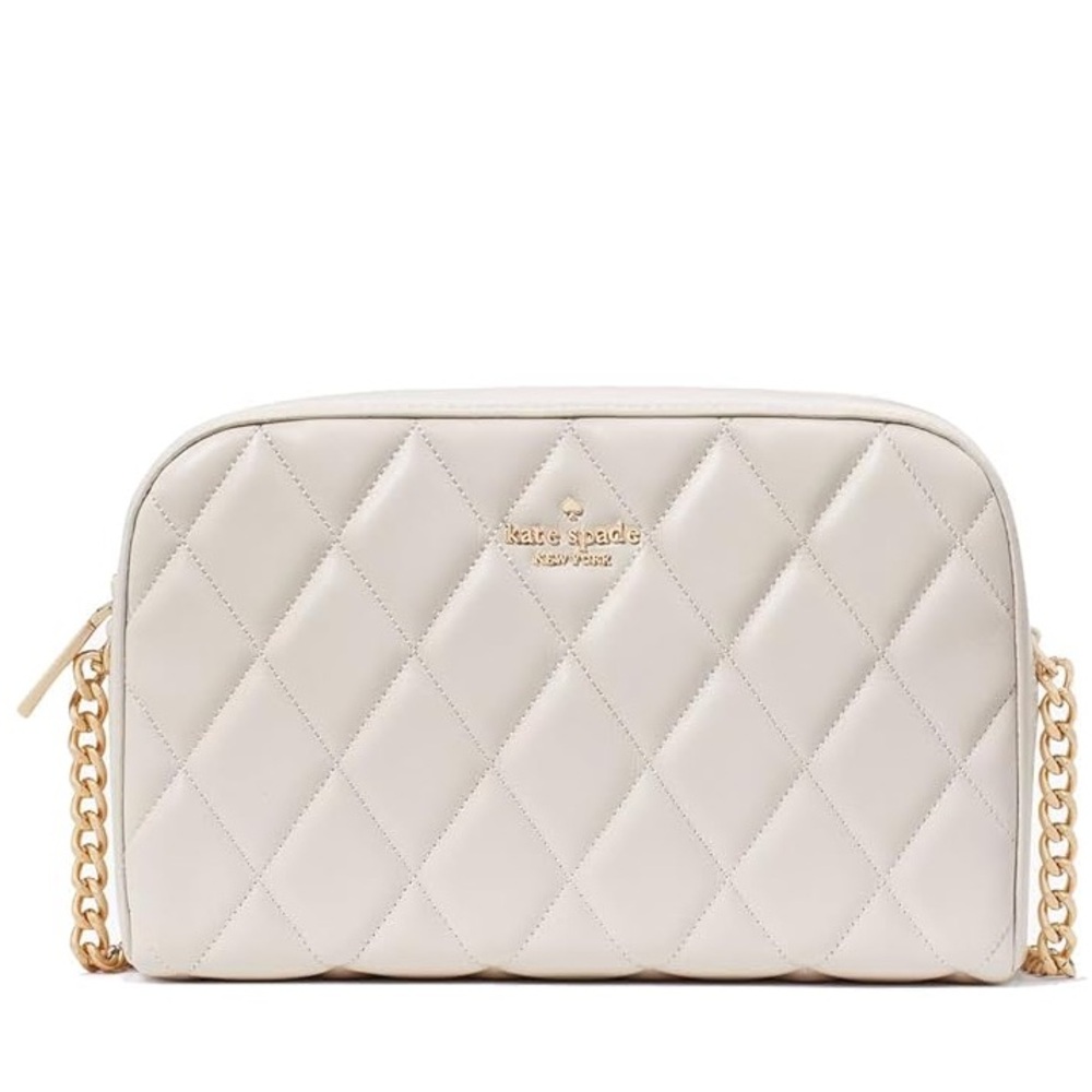 NWT Retails$398 Kate Spade Quilted Cream Leather Bag with Gold Crossbody Bag - Picture 3 of 10